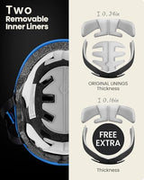 OutdoorMaster Skateboard Cycling Helmet - Two Removable Liners Ventilation Multi-Sport Scooter Roller Skate Inline Skating Rollerblading for Kids, Youth & Adults