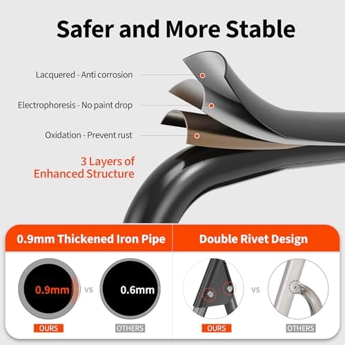 3 Step Ladder, Folding Step Stool with Anti-Slip Wide Pedal, Soft Handle, Anti-Slip Feet, Sturdiest Steel Construction, 900lbs Capacity Steel Ladder for Home and Office, Grey