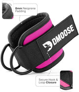 DMoose Fitness Ankle Straps for Cable Machines - One Size Fit with Premium Padding, Glute Kickback Ankle Strap for Women & Men, Cable Attachments for Gym, Booty Workouts, Leg Extension & Hip Abductors