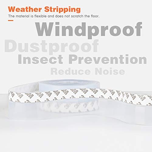 26 Feet Silicone Seal Strip,Door Weather Stripping, Sealing Tape for Door Draft Stopper Adhesive Tape for Doors Windows and Shower Glass Gaps (Transparent, 45MM)