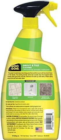 Goo Gone Grout and Tile Cleaner - 28 Ounce - Removes Tough Stains Dirt Caused by Mold Mildew Soap Scum and Hard Water Staining - Safe on Tile Ceramic Porcelain, pack of 2