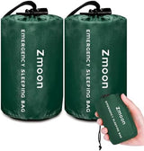 Zmoon Emergency Sleeping Bag 2 Pack Lightweight Survival Sleeping Bags Thermal Bivy Sack Portable Emergency Blanket for Camping, Hiking, Outdoor, Activities
