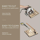 10 Pcs Interlocking Deck Tiles, Patio Flooring - Outdoor Waterproof Acacia Wood Tiles for All Weather Use - Balcony, Backyard, Indoor & Outdoor (White, 10 Pcs - 12.1 Square Ft)