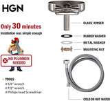 HGN Glass Rinser for Kitchen Sinks,Stainless Steel Sink Cup Washer,Cup Rinser Bar Cup Cleaner Sink Attachment