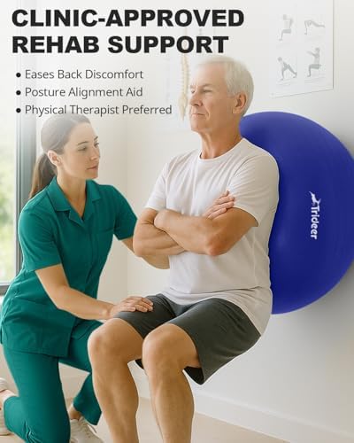 Trideer Extra Thick Yoga Ball Exercise Ball, 5 Sizes Gym Ball, Heavy Duty Ball Chair for Balance, Stability, Pregnancy, Quick Pump Included