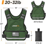 APEXUP Adjustable Weighted Vest, 4-10lb/12-18lb/20-32lb Vest with 6 Ironsand Weights and Large Pocket, Weight Vest for Men Women Strength Training, Running, Walking