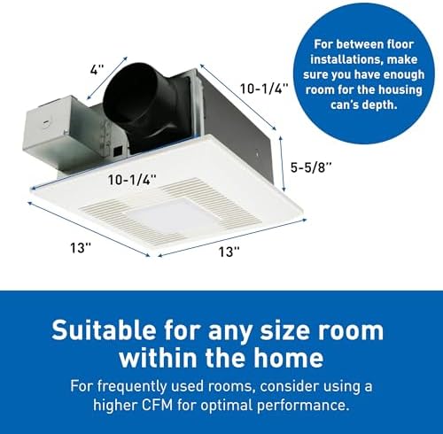 Panasonic FV-0511VFL1 WhisperFit DC Retrofit Ventilation Fan with Light, Dimmable LED Light and Nightlight, 50, 80 or 110 CFM, Quiet Energy Star Certified Energy-Saving Ceiling Mount Fan