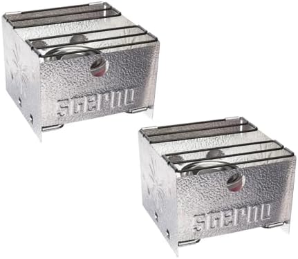 Sterno Foldable Portable Camping Stove - Easy-to-Assemble Outdoor Cooking Stove for Camping, Picnics, Tailgating & Emergencies - Silver