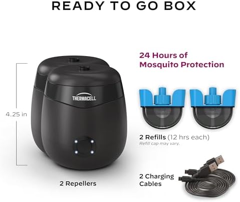 Thermacell E-Series Rechargeable Mosquito Repeller with 20’ Mosquito Protection Zone; Bug Spray Alternative; Scent Free