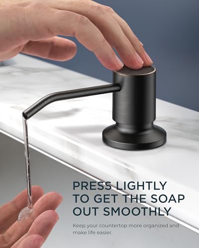 FORIOUS Kitchen Faucet with Soap Dispenser and Pull Down Sprayer, High Arc Single Handle Classic 3 Modes Stainless Steel Faucet for Kitchen Sink Farmhouse RV Bar Laundry Camper, Oil Rubbed Bronze