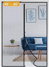 Yotache Magnetic Screen Door Fits Door Size 48 x 80, Screen Size 50" x 81" Door Screen Magnet for Walk Through Sliding Door Black