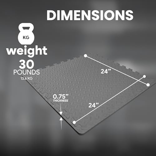 BalanceFrom Puzzle Exercise Mat with EVA Foam Interlocking Tiles for MMA, Exercise, Gymnastics and Home Gym Protective Flooring, Multiple Sizes and Colors