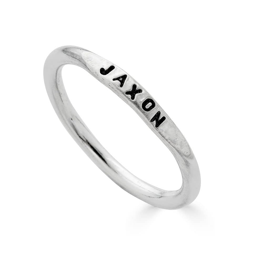 By Hannah Design Teeny Tiny Stacking Sterling Silver Ring Personalized Ring