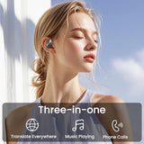 3 Pieces MINISO X28 AI Translation Earbuds Open Ear Wireless Bluetooth Earbuds OWS Support 150 Languages Real Time Translation Sports Headphones IPX5 Waterproof for Travel Business Learning Meeting Black