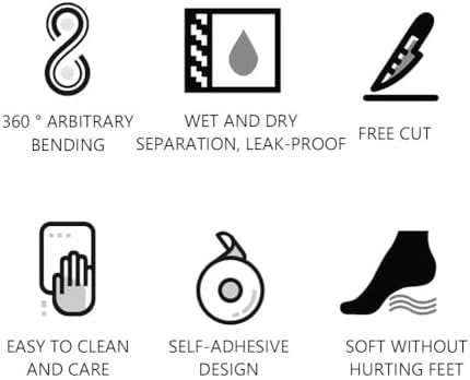 Duzzy 67 Inch Collapsible Shower Water Dam Shower Stopper Barrier and Retention System and Keeps Water Inside Threshold Dry and Wet Separation Suitable for Bathroom and Kitchen