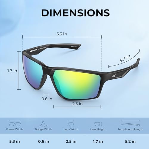 KastKing Osage Polarized Sport Sunglasses for Men and Women, Ideal for Driving Fishing Cycling Running, UV Protection