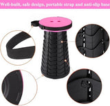 Fishboy Upgraded Collapsible Stool, 400lbs Max Weight, Lightweight But Sturdy, Portable Retractable Folding Telescoping Foldable Camping Stool for Adults Outdoor Fishing Hiking Gardening Travel BBQ