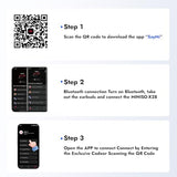 3 Pieces MINISO X28 AI Translation Earbuds Open Ear Wireless Bluetooth Earbuds OWS Support 150 Languages Real Time Translation Sports Headphones IPX5 Waterproof for Travel Business Learning Meeting Black