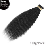 AIVICO Super Wave Bulk Human Hair 100% Unprocessed Brazilian Virgin Human Hair Extensions Bundles for Braiding Hair Wet and Wave Micro Human Hair(1Pack-4PCS, 18inch Natural Black)