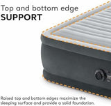 Intex Dura-Beam Deluxe Comfort-Plush Elevated Air Mattress: Fiber-Tech – Queen Size – Built-in Electric Pump – 18in Bed Height – 600lb Weight Capacity