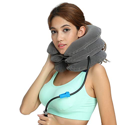 RUNZI Cervical Neck Traction Device Inflatable Neck Stretcher, Easy to Use for Chronic Neck and Shoulder Pain Relief Traction Spine Alignment, Neck Cervical Brace…