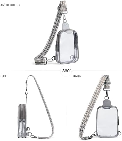 DOUBLE ZIP Clear bags Stadium Approved Crossbody Sling Bag Fanny Pack Purses for Women Men Belt bag for Stadium Events