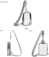 DOUBLE ZIP Clear bags Stadium Approved Crossbody Sling Bag Fanny Pack Purses for Women Men Belt bag for Stadium Events
