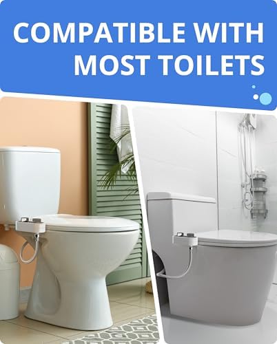 Clear Rear Bidet Attachment for Toilet - Self-Cleaning Dual Nozzle Bidet Toilet Seat with Adjustable Water Pressure - Easy Installation - Hygienic Toilet Accessories - 2 pack