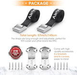 Aieve Cooler Tie Down Straps Kit - Ice Chest Lock Bracket - Cooler Accessories Secure for YETI Cooler RTIC Coolers