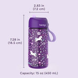Bentgo Kids Water Bottle - Leak-Proof, Durable Tritan, BPA-Free 15 oz. Cup for Kids/Toddlers Ages 3+, Safe Sip Spout, Carrying Handle, & Dishwasher Safe for School, Sports, Daycare & Camp (Unicorn)
