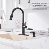 GAGALIFE Soap Dispenser for Kitchen Sink, ABS in Counter Soap Dispenser(Oil Rubbed Bronze), with 17 Ounce Large Pet Soap Bottle, Refill from The Top, Venetian Bronze