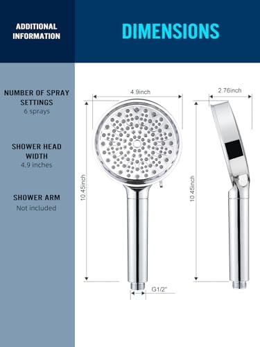 Cobbe Filtered Shower Head with Handheld - Filters Over 99% Of Chlorine - 2.0 Carbon Shower Head Filter System - Water Softener Filters Beads for Hard Water - Reduces Dry Itchy Skin, Chrome
