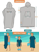 SUN CUBE Surf Poncho Changing Robe with Hood | Absorbent Quick Dry Microfiber Wetsuit Changing Towel with Pocket for Surfing Men Women