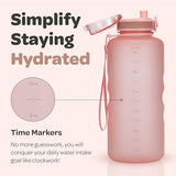 Hydracy Water Bottle with Time Marker -Large BPA Free Water Bottle & No Sweat Sleeve -Leak Proof Gym Bottle with Fruit Infuser Strainer & Times to Drink -Ideal for Fitness Sports & Outdoors