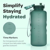 Hydracy Water Bottle with Time Marker -Large BPA Free Water Bottle & No Sweat Sleeve -Leak Proof Gym Bottle with Fruit Infuser Strainer & Times to Drink -Ideal for Fitness Sports & Outdoors
