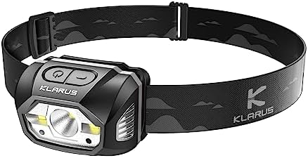 klarus HM1 IPX6 Waterproof Rechargeable Headlamp with Motion Sensor, 70 Hours Long Battery Life, Full Charge in 2.5 Hours, 440 Lumens Consistent Output, Shock and Drop Resistant