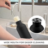 Bambaw Metal Water Bottle 24 oz, Non-insulated Black Water Bottle Metal, Single Walled Stainless Steel Water Bottle, Reusable Water Bottle, Portable & BPA Free Water Bottle – Jet Black