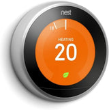 Google Nest Learning Thermostat - Programmable Smart Thermostat for Home - 3rd Generation Nest Thermostat - Compatible with Alexa - Stainless Steel (Renewed)