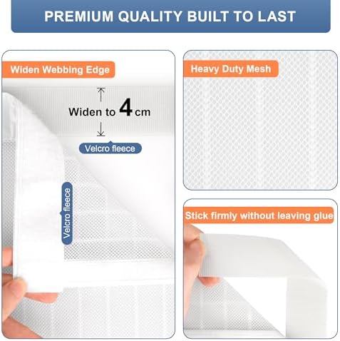 Magnetic Screen Door Fits Door Size 29" x 80", Screen Door Mesh,Door Screen Magnetic Closure for Patio Door Enjoy Air Fresh-White, Actual Screen Size 30" x 81"
