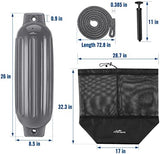 Affordura Boat Fender 4 Pack Boat Bumpers Fenders with 4 Ropes, Boat Bumpers for Pontoon Boat Fenders Inflatable