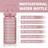 64oz,100oz,128oz Large Motivational Water Bottle with Time Marker, Leakproof & BPA Free Half Gallon Big Water Bottle with Straw Handle Tritan Frosted Water Jug for Gym,Fitness,Outdoor Sports