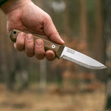 BPS Knives Bushmate 2.0 Designed by DBK - Bushcraft Knife - Fixed-Blade Carbon Steel Knife with Leather Sheath & Firestarter - Outdoor Full Tang Camping Survival Knives