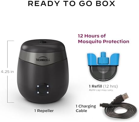 Thermacell E-Series Rechargeable Mosquito Repeller with 20’ Mosquito Protection Zone; Bug Spray Alternative; Scent Free