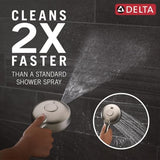 Delta Faucet 5-Setting HydroRain 2-in-1 Dual Shower Head with ProClean Spray, Satin Nickel Round Shower Head with Hose, Hand Held Shower Head, Satin Nickel 75419SN
