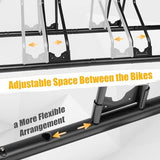 CyclingDeal Bike Rack Floor Parking Bike Stand for up to 6 Bicycles | Indoor, Home & Garage Storage Rack | Stable & Secure Bicycle Stand w/Tire Grooves Up to 29", Holding Plates & Custom Spacing