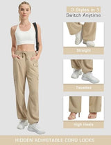 Women's Cargo Hiking Pants Quick Dry Lounge Straight Leg Dress Trousers Casual Pant for Work Travel Golf with 8 Pockets