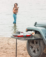 Vehicle Tire-Mounted Steel Camping, Travel, Tailgating and Outdoor Work Table, Black (Steel) , 29 x 23 x 1.5"