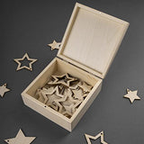 Creative Deco Wooden Storage Box Unpainted Plain | 6.37 x 6.37 x 2.83 in | Square Box with Lid | Perfect for Storing Valuables & Small Items in The Office or Bedroom | Jewelry Box