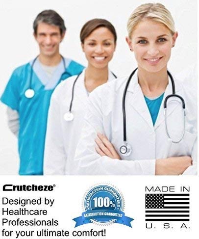 Crutcheze Premium USA Designed Crutch Pad and Hand Grip Covers | Comfortable Underarm Padding Washable Breathable Moisture Wicking Odor Reducing- Accessories for Adult & Youth Crutches (Black)
