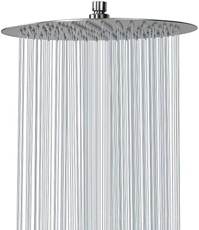 NearMoon Rain Shower Head, Ultra-Thin Design-Pressure Boosting, Awesome Some Experience, High Flow Stainless Steel Rainfall Head (12 Inch, Brushed Nickel)